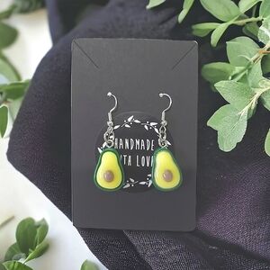 Handcrafted Avocado Drop Resin Earrings